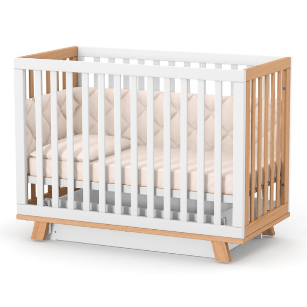 Dětská postýlka Lussi Gekko Kids 120x60. Bílá / Přírodní Buk